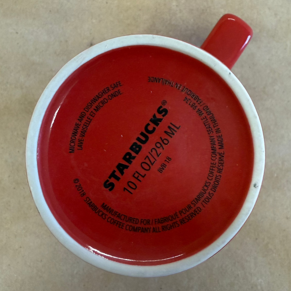 Starbucks Tall Red Square Handle Mug-2018